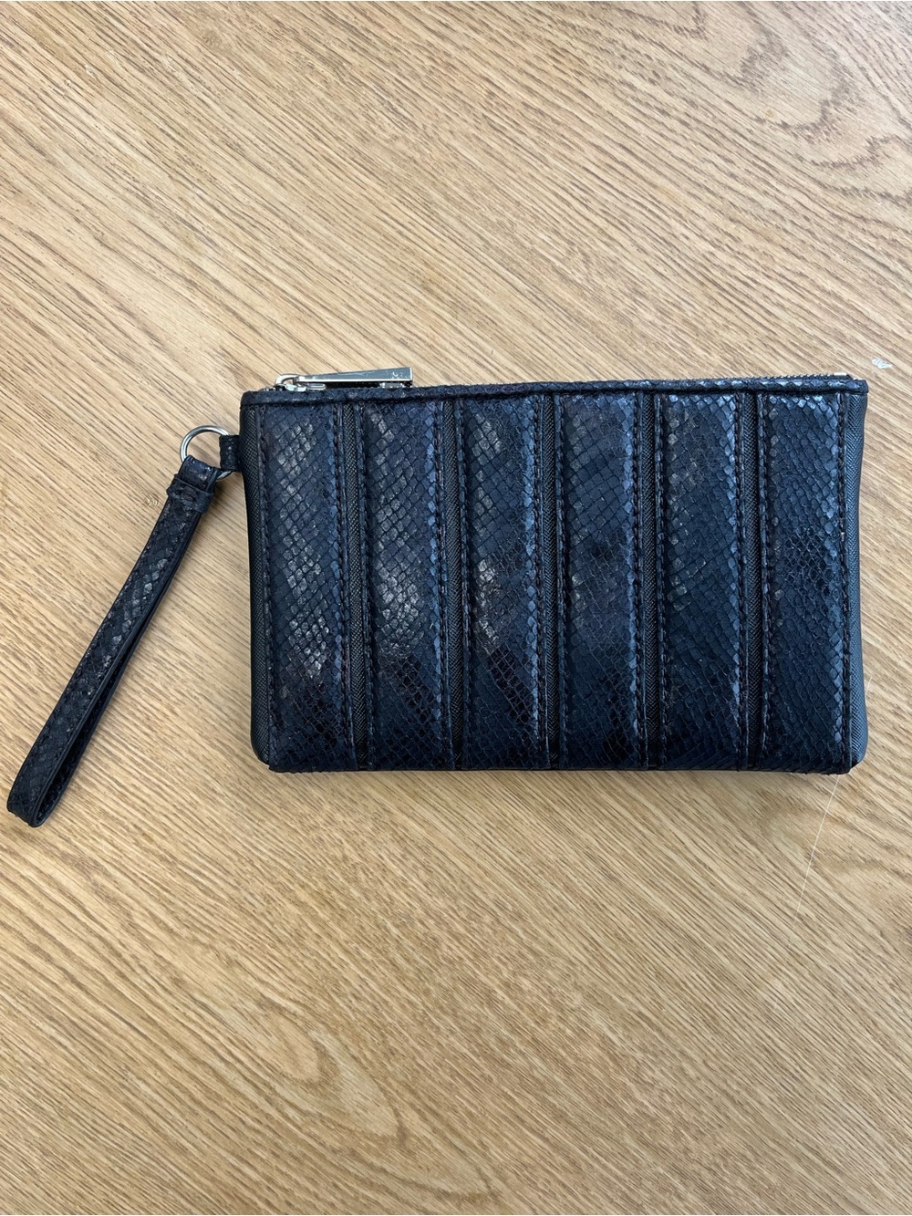 Simply Vera Vera Wang Black Wristlet Clutch with Silver Zipper